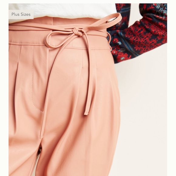Anthropologie BlankNYC Peach Faux Leather Pants - Picture 3 of 5